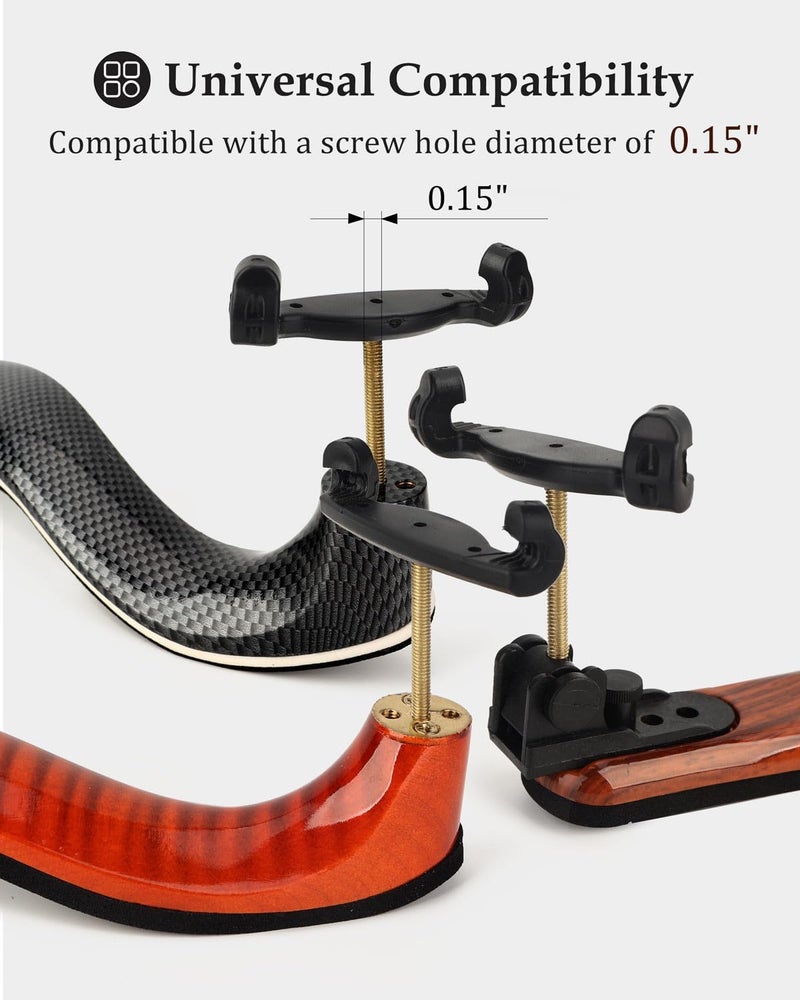 LMS Universal Extra Long Fork for Violin Shoulder Rest 4/4 3/4 Full Size, Replacement for Violin Viola Fiddle Shoulder Rest Extra-Long Feet, 1.5 inch (Black) - Image 3